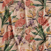 Peach Pink Flamingo Digital Print Fabric Material Wholesale Online